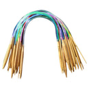 Multicolor Tube 18 Size/Set Bamboo Circular Crochet Knitting Needles Set 12