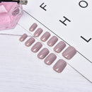 Pure color French False Nails Art Acrylic Full Cover Tips Manicure Gl%!