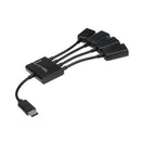 USB C Male to 3 USB 2.0 / 1 USB Female Charge HUB OTG Adapter Splitter NEW