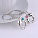 1Pair Metal Dolphin Key Ring Keyfob Couples Romantic Keychain Lover NvB Cy