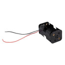 2 Pcs Dual Layers Black Plastic 4 x AA 6V Battery Holder Case Wired G5S1