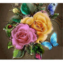 1set diamond Painting DIY Decor colorful Rose&Butterfly Diamond~Embroidery LJ