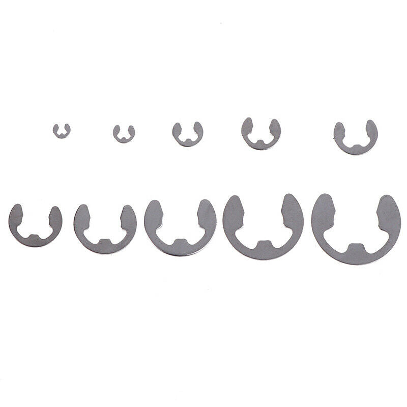 120Pcs/Box 304 Stainless Steel E-Clip Retaining Circlip Assortment Kit M1.5~ Gw