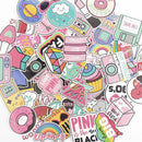 60 Pcs/Lot Anime Cute Pink Stickers Decals Skateboard Car Luggage Laptop Vinyls
