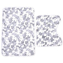 2 Pieces Soft Cotton Bath Pedestal Mat Toilet Non Slip Washable Floor Rug Set OZ