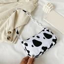 Cow Milk Printed Women Handbag Tote Female Casual Underarm Shoulder Bag (1)