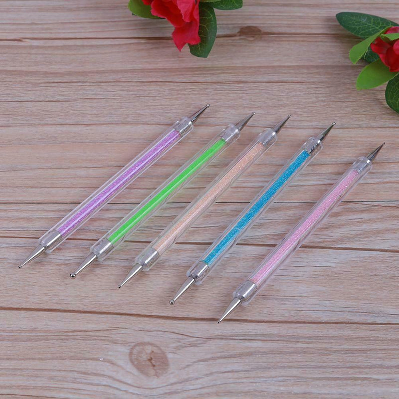 5pcs/set Personal Double Crystal Rhinestone Dotting Drill Nail Painting Pen