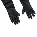 Women's/Ladies' Long Soft Artificial Leather Gloves--Black P9E1