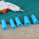 Anti-slip Hot Glue Gun Finger Caps Silicone Finger Cover Sleeve (Blue 5pcs)