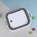 Multifunction Collapsible Cutting Board Dish Tub 3In1 Folding Sink Drain Bas Hn