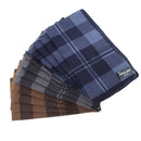 12/pack Soft Men's Plaid Pocket Handkerchief 100% Cotton Hanky 40x40cm