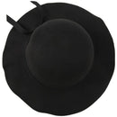 Stylish Kids Girls Wide Brim Retro Felt Bowler Floppy Cap Cloche Hat-black