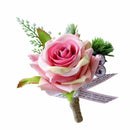 Rose Flower Silk Boutonniere Corsage Accessories wedding decorations Pink r