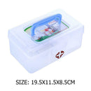 3 Lattice Transparent Rectangular Medicine Box First Aid Storage Kits Box