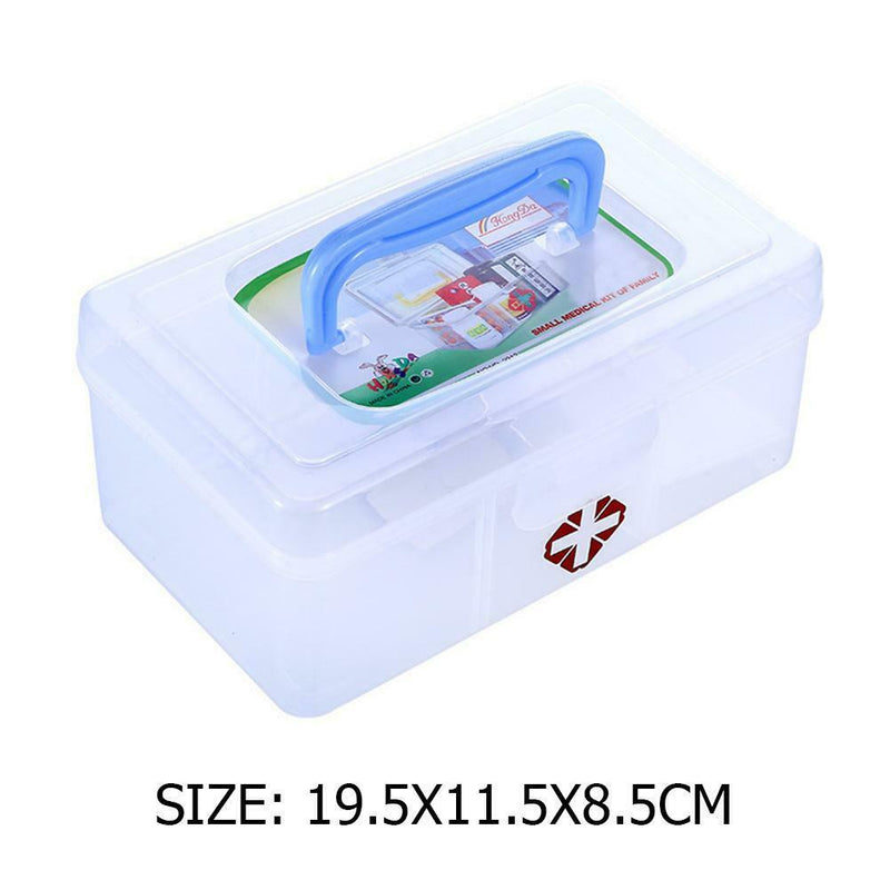 3 Lattice Transparent Rectangular Medicine Box First Aid Storage Kits Box