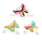 3pcs Iron Butterfly Home Decor Sculpture Bedroom Indoor Outdoor Wall Art Office