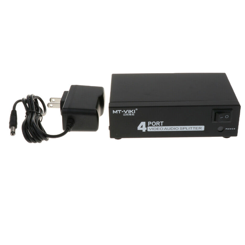 4Port AV Switch 3 RCA Splitter Adapter 1 Input 4 Output L/R Audio Video Switcher