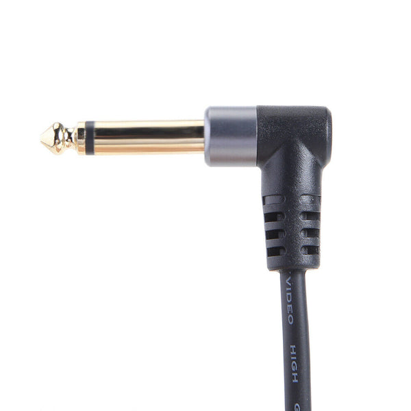 6.35mm Stereo Male to Dual Right Angle 6.35mm Male Y Splitter Cable 59 inch