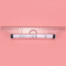 Multi-purpose Measuring Protractor Template Drawing Rolling Rule 30cm Z9N9