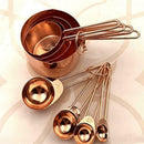 8 Pcs/set Stainless Steel Copper Plated Kitchen Measuring For-Coffee Cups I8Y3