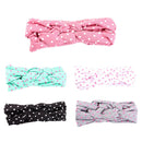 5PCS Kids Baby Girl Cotton Twisted Headband Turban Dot Knot Headwear