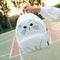 Women Canvas Lovely Cute Cartoon Cat Backpack Students School Bag(White)