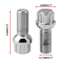 BLACK ALLOY WHEEL LOCKING BOLTS FOR GOLF(M14x1.5) RADIUS SECURITY NUTSS Hn
