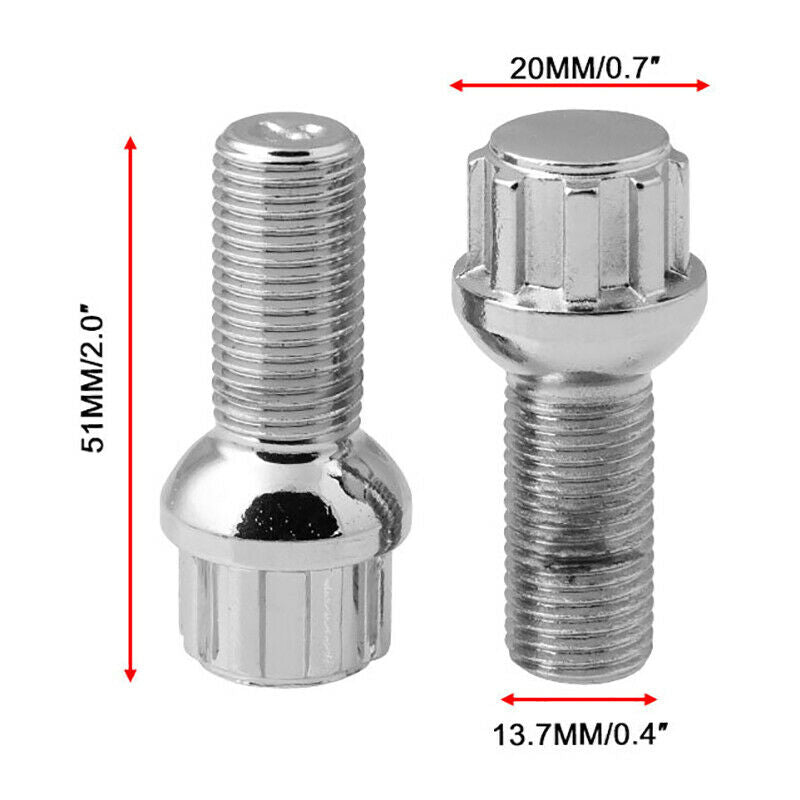 BLACK ALLOY WHEEL LOCKING BOLTS FOR GOLF(M14x1.5) RADIUS SECURITY NUTSS Hn