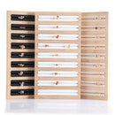 Bamboo Wooden Ring Display Stand Stud Earring Box Jewelry Display Tray, White