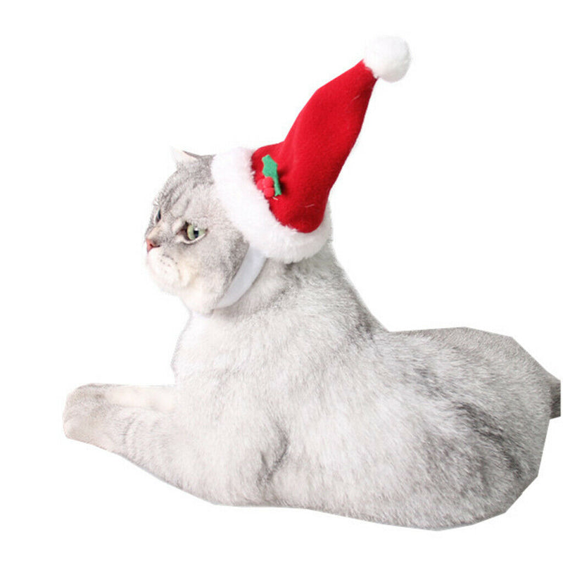 Christmas Pet Cat Dog Santa Hat Xmas Pet Puppy Dogs Headwear Costumes Photo Prop