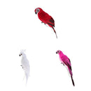 3Pcs Lifelike Macaw Parrot Artificial Feathered Bird Statue for Home Outdoor