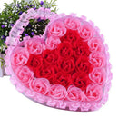 24Pcs Heart Scented Bath Body Petal Rose Flower Soap Wedding Decoration Gif