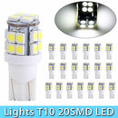 10Pcs Car Super Bright T10 20-SMD LED White Lights Bulb - 194 168 2825 W5W 12V