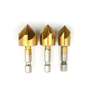 3Pcs 12mm-19mm metal countersink drills tool for hex shank chamfer cutter too lj