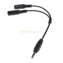 1 Male to 2 Female 3.5mm Audio Y Splitter Headphone Cable Cord for Computer