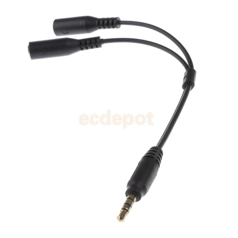 1 Male to 2 Female 3.5mm Audio Y Splitter Headphone Cable Cord for Computer