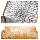 Portable insulated thermal cooler lunch box imitation rattan picnic container ^