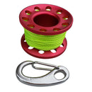 Alloy Scuba Diving Finger Reel Spool with Bolt Snap&10m Fiber Line red