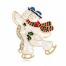 Christmas Skating Brooch Corsage Gifts Banquet Pins Decorations Badge New Y