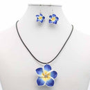Fashion Flower Crystal Rhinestones Necklace Earrings Set Party Jewelry SME