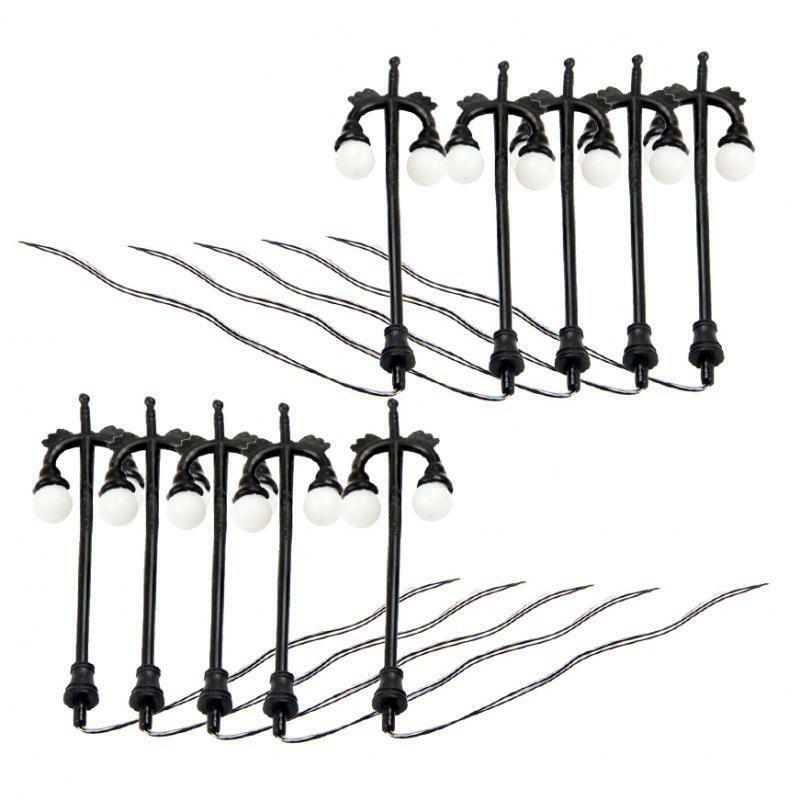 20pcs/pack 1:150 Scale LED Railway Train Double-Head Lamp Street Light Black