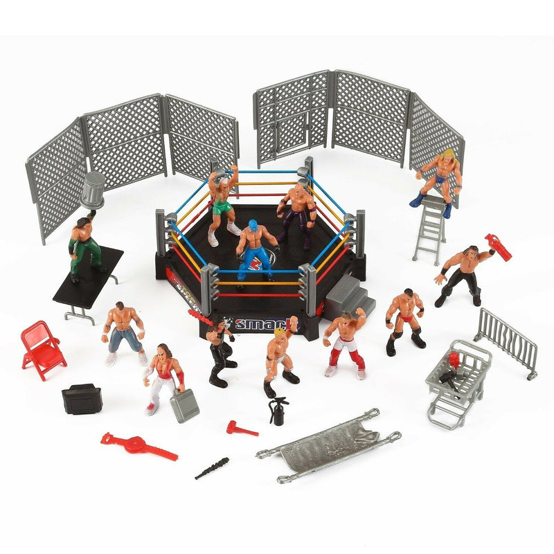 Liberty Imports Wrestling Ring Playset with Figures & Accessories Kids Gifts