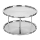 Spice Rack Stainless Steel Organizer Tray Turntable Rotating 2 Level Tablet N5Y5