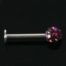 Cool Crystal Gem Steel Micro Labret Piercing Stud for Lip / Tragus / Ear Pi R8I1