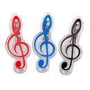 3 Pcs Multi-Color Music Music Note Clip Paper Clips, Plastic Transparent Book