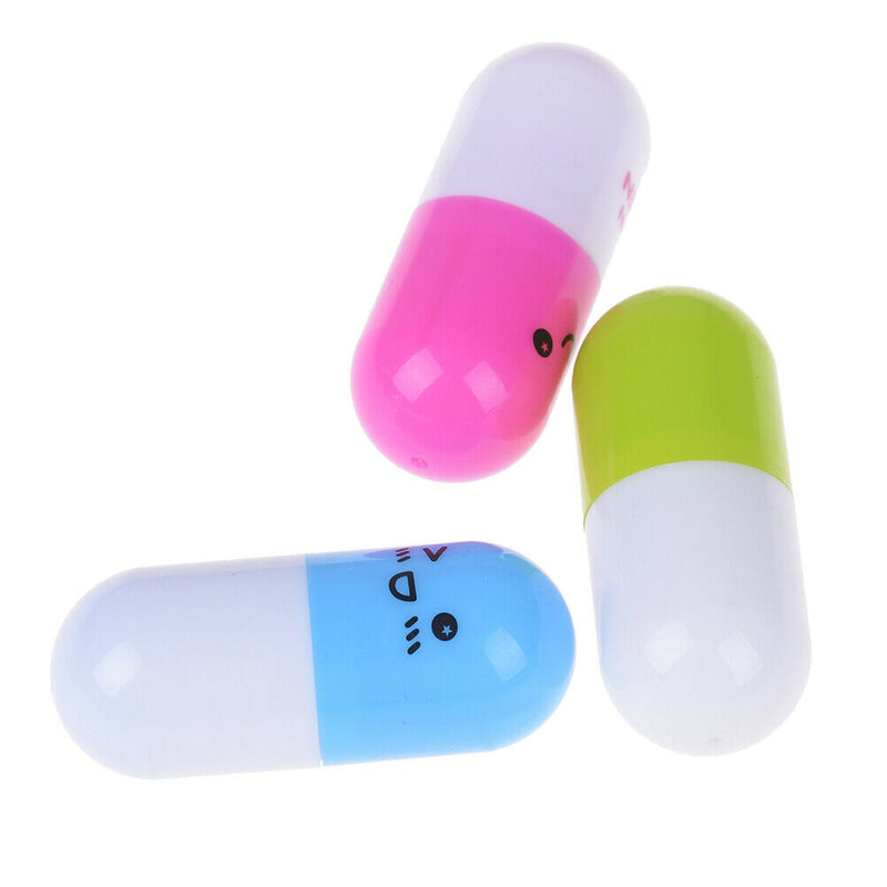 Portable Capsule Shaped Travel Pill Box Medicine Plastic Case Drug Container Bj