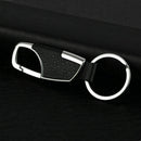 Black Men Creative Metal Leather Key Chain Ring Keyfob Keychain Car Keyring G9E5