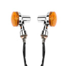 2pcs Universal Motorcycle Front Rear Turn Signals Indicators Amber Light