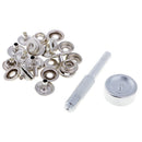 6Pcs Heavy Duty Snap Fastener 15mm Press Stud Buttons Leather Punch Tool Kit