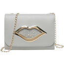 Red Lip Sequins One Shoulder Small Square Bag Chain Messenger Bag Summer Sw O1Y7